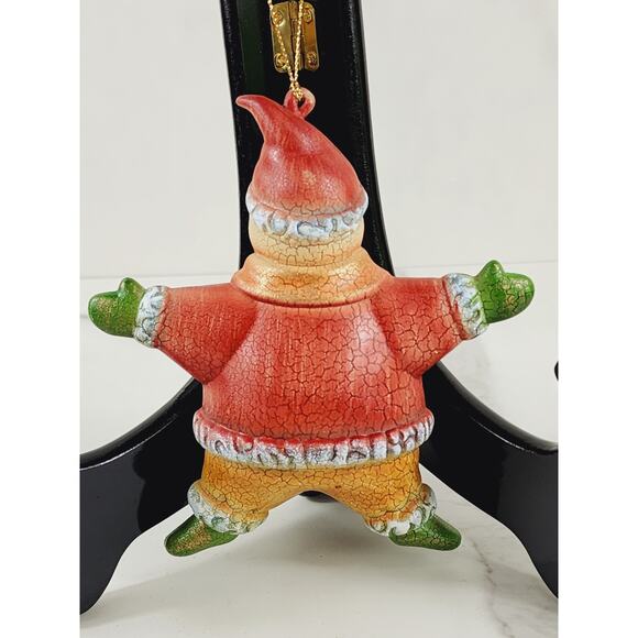 Christmas Santa Snowman Tree Ornament 5 1/2" Star Shaped Holidays 90s Holidays - Picture 7 of 15